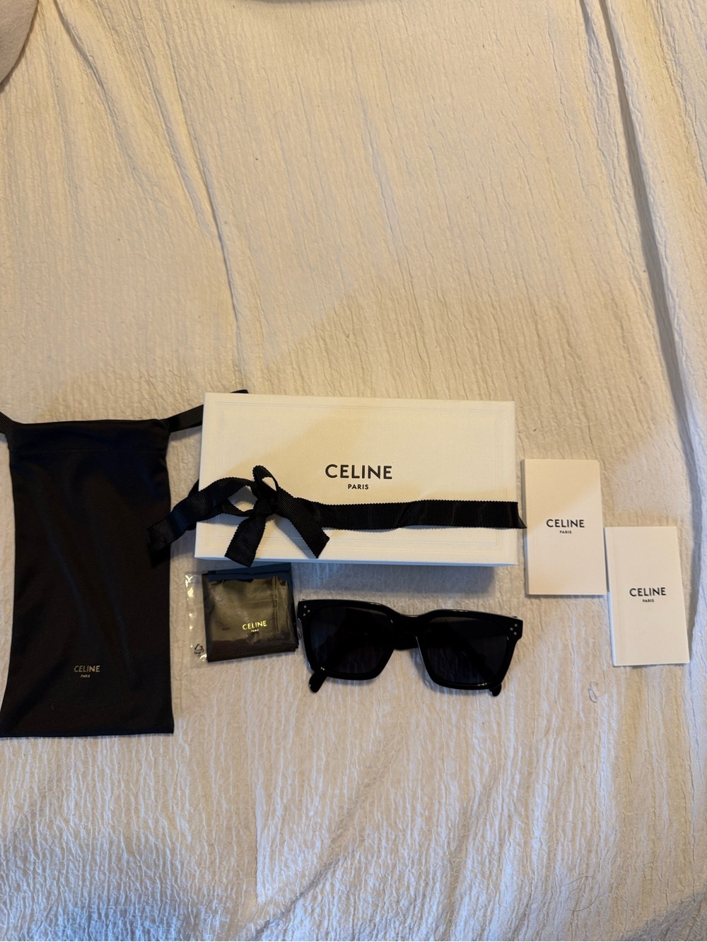 Celine Black Sunglasses with Branded White Box and Black Pouch